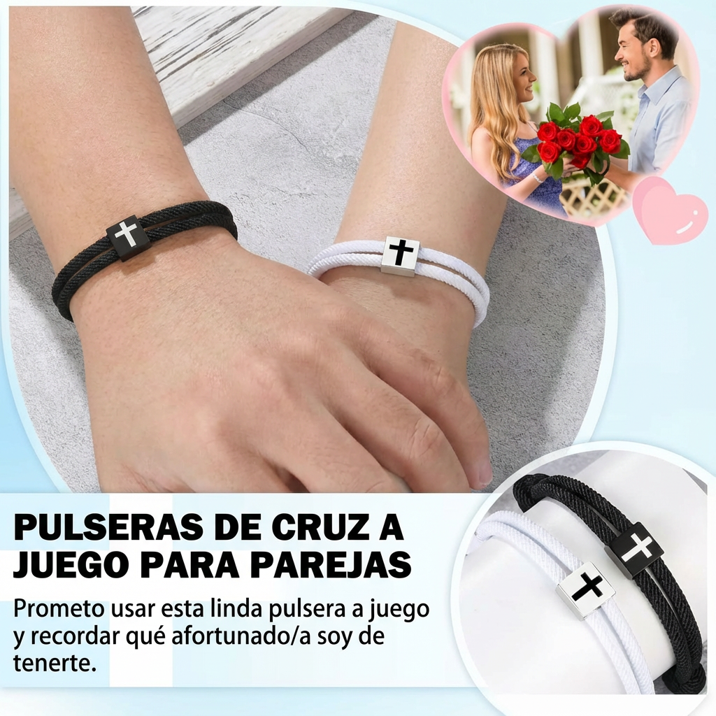Pulseras de Parejas Unidad Divina "Unidos por la fe, sellados por el amor"