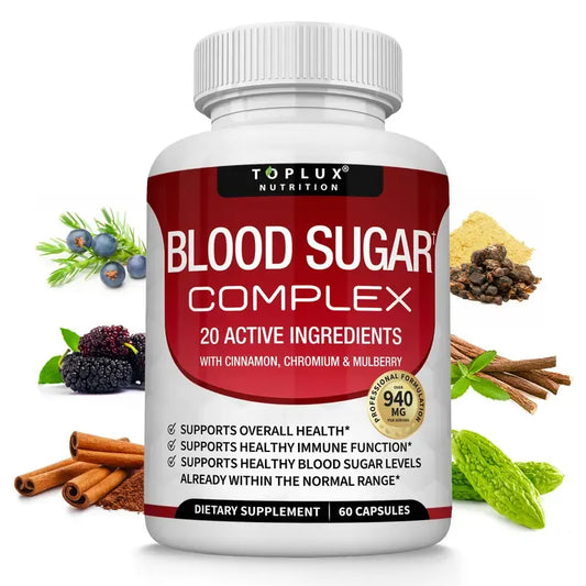 Blood Sugar Complexon 20 vitaminas y minerales que favorecen la salud general